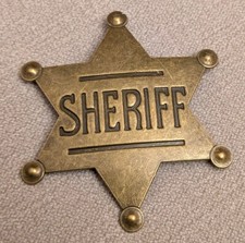 Sheriff Pin Badge Brass Gold