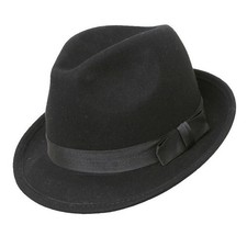 Classic Black Wool Felt Trilby