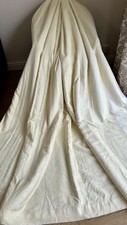 FABULOUS BESPOKE HUGE ORIGINAL LAURA ASHLEY LEMON LINEN CURTAINS ( Pair 2 )