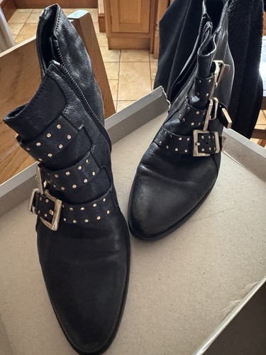 Women leather ankle black - women's,