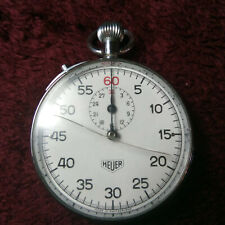 Vintage Rare Heuer (pre-Tag Heuer) Stopwatch Mechanical Good Clean Dial Red Font