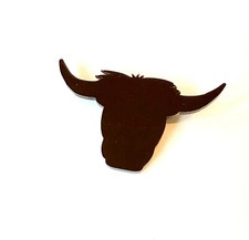 Highland Cow Brooch Badge Pin Scarf Fastener In Brown With Gift Bag