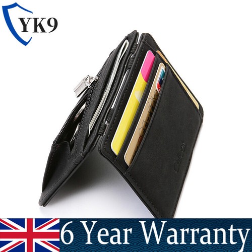 Men faux leather magic wallet - men,
