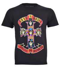 Official Guns N Roses T Shirt  Appetite For Destruction Logo Black New S to 5XL