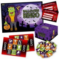 Halloween Party Game-   HALLOWEEN BINGO  - upto 20 players - includes caller box