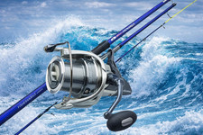 OKUMA 8K SURF REEL AND 14FT