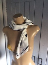 Vintage The Stock Exchange Silk Scarf 26” L x 26” W Navy Logo