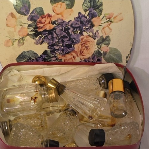 Vintage tin filled with old - filled,
