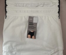 M&S COLLECTION 3 Pack Cotton Rich Full Briefs White Size 18 BNWT Marks & Spencer