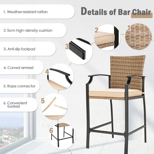 Pack patio rattan bar stools - pack,