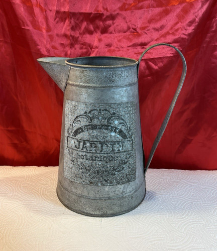 Large galvanised metal jug - large,