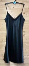CAMI SATIN SLOTTED V NECK NIGHTIE SIZE 8 COLOUR BLACK FREE BHS SATIN KNICKER