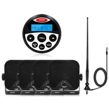 Marine Stereo Bluetooth Receiver Waterproof Boat Radio + 2pair Speakers + Aerial