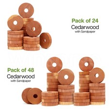 100% Natural Cedarwood Moth Repellent for Wardrobes drawers Hanging Cedar Rings