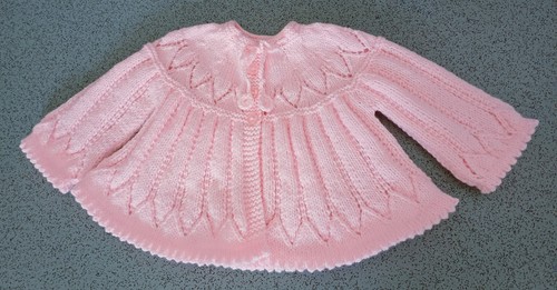 Hand knitted baby girl - , pink