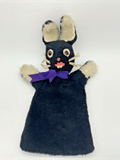 Vintage Black Rabbit Hand Puppet Handmade 1960s Pipe Cleaners Retro Kitsch 