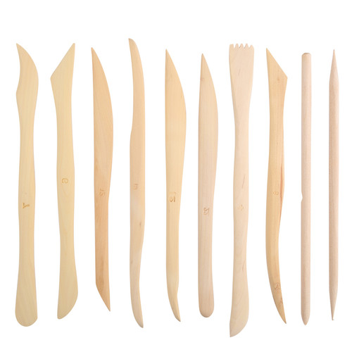 10pcs set wooden clay - wooden,