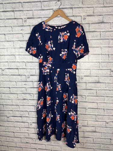 Boden navy floral ruth midi - navy,
