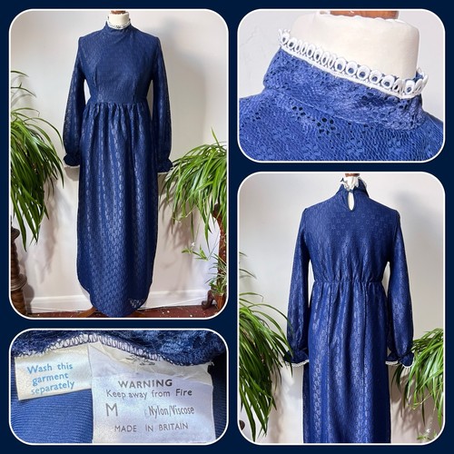 Vintage 1960s blue lacy wet - blue,