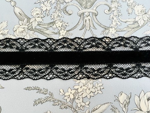 Vintage black velvet ribbon - velvet,