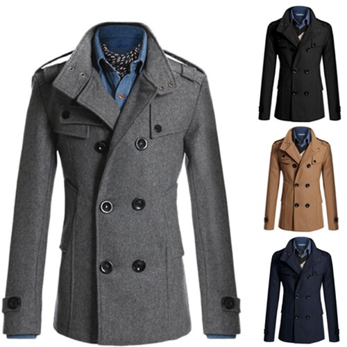 Men double breasted trench - men's,