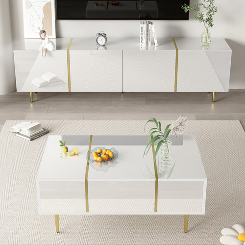 Modern high gloss - white, coffee
