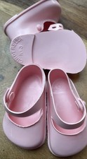 2 X pairs size 3 new vintage Pink Cinderella dolls fixed strap shoes from 1970s