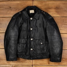 Vintage Kale Uniforms Leather Jacket L 60s Motorcycle police USA Made Black