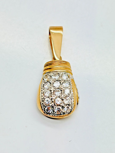 9ct yellow solid gold - gold, cz