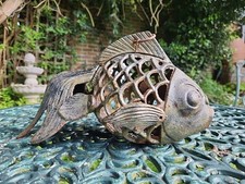 Vintage heavy cast iron koi - vintage,