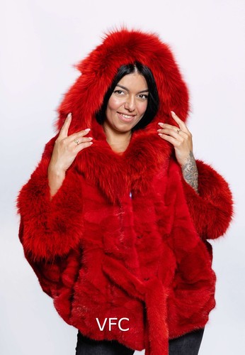 Red mink fur - cape, fox