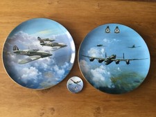 TWO LARGE COALPORT WW2 RAF AIRCRAFT CHINA PLATES