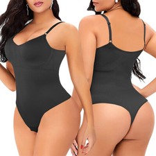 Backless Shapewear Bodysuit for Women Tummy Control Thong Body Shaper Trainer UK