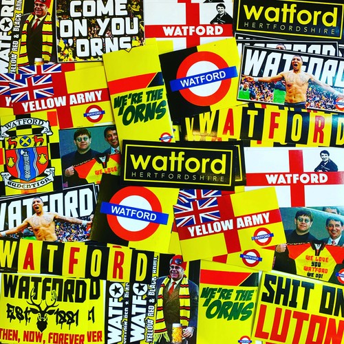 100 watford stickers - 100,