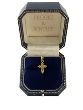 Citrine Cross Pendant 9ct Gold Citrine Pendant Cross Vintage Cross Pendant