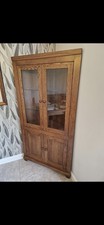 Solid Oak Corner Display Cabinet in Excellent Condition