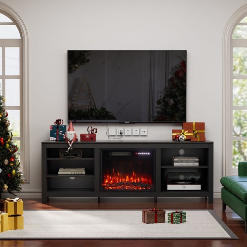 Modern black stand media - black,