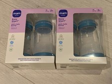 4x MAM Easy Start Self-Sterilising Anti-Colic Bottles 260ml/9oz Blue Elephants