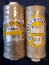2 x 25 Gram Spools Bockens Linen Lace Thread 35/2.  0 Bleached Natural (M)