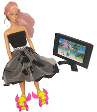 1x Mini Plastic Prop TV For