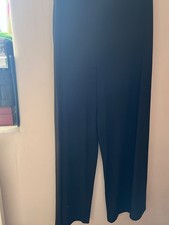 wide leg black slinky trousers