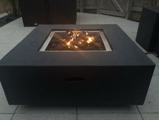 Nova Charcoal Grey Fire Pit Table And Matching Gas Bottle Holder