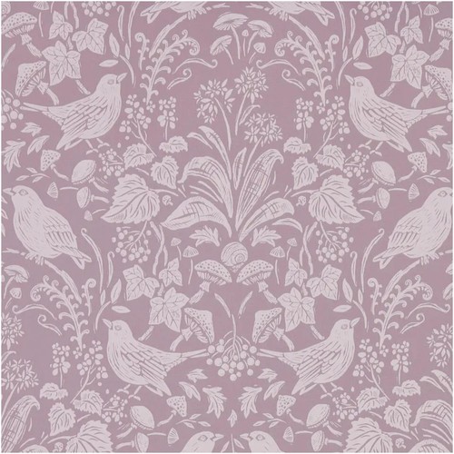Botanical bird purple vinyl - botanical,