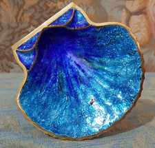 Enamel Shell Dish Enamelled Guilloche Antique