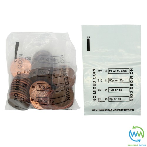 Plastic coin bags - bags, mixed