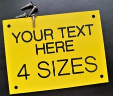 Engraved YELLOW Signs Plaque Door Name Plate Signage Warning Sign Label Notice