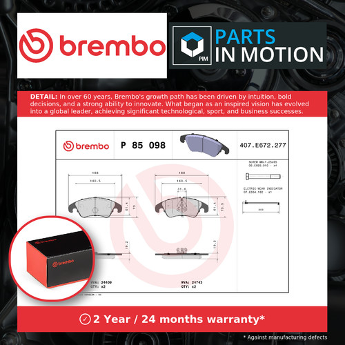 Brake pads set front - pads, p85098x