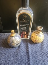 2 ASHLEIGH & BURWOOD Large Glass Mosaic fragrance lamps and oil. see description