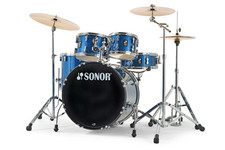 Drum Kit Sonor AQX Studio With Bronze Cymbals And Hardware, Blue Ocean Sparkle