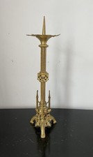 Antique Gothic French Church Brass Candlestick  Pricket Stick